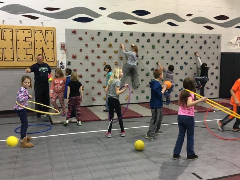 Students playing in the gym