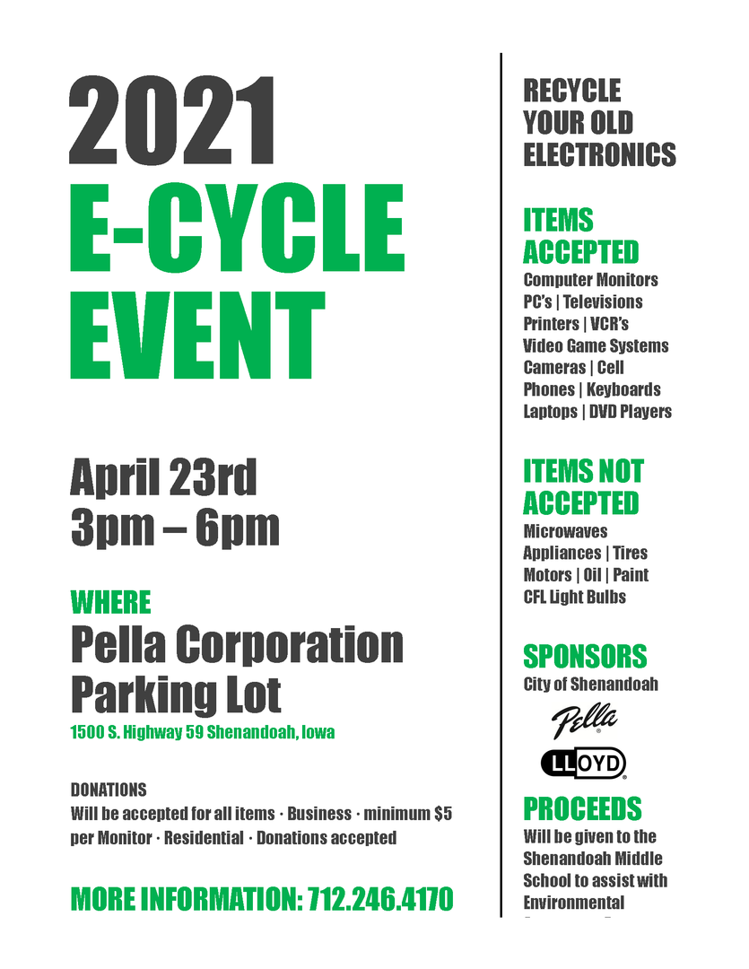 Shenandoah Community School District - 2021 E-Cycle Event